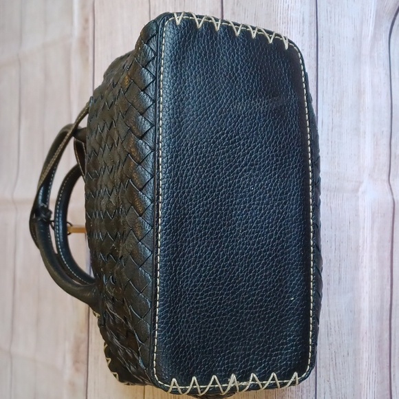Fossil woven genuine leather handbag. Black. 75082. Vintage. - Picture 4 of 8